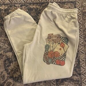 Tan Western Graphic sweatpants